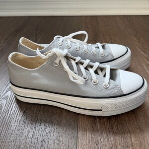 Gray Canvas Platform Converse